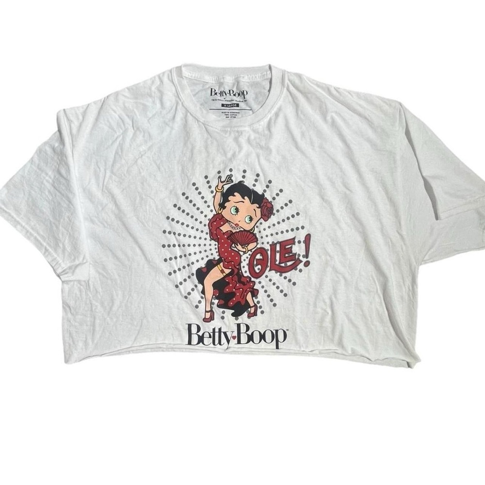 437-Betty Boop white crop top - super cute and retro! #y2k #croptop #bettyboop